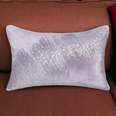 Homezia 16" X 24" Gray Abstract Polyester Zippered Pillow With Beads