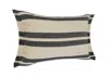 Homezia 16" X 24" Gray And White 100% Cotton Striped Zippered Pillow