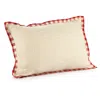 Homezia 16" X 24" Ivory And Red Christmas Cotton Zippered Pillow
