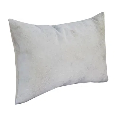 Homezia 16" X 24" Ivory Faux Leather Zippered Pillow