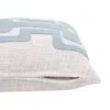 Homezia 16" X 24" Light Blue And Ivory 100% Cotton Geometric Zippered Pillow