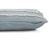 Homezia 16" X 24" Sky Blue And White 100% Cotton Geometric Zippered Pillow