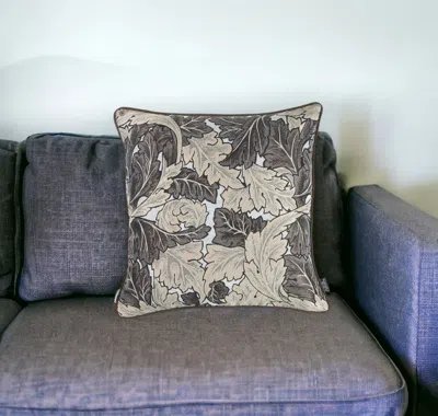 Homezia 17" Brown Throw Pillow Cover In Gray
