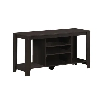 Homezia 17" Dark Brown Particleboard Open Shelving Tv Stand