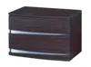 Homezia 17" Dark Brown Two Drawers Manufactured Wood Mirrored Nightstand