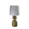 Homezia 17" Gold Bedside Table Lamp With White Empire Shade