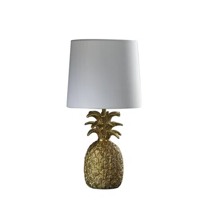 Homezia 17" Gold Bedside Table Lamp With White Empire Shade