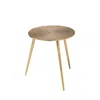 Homezia 17" Gold Metal Round End Table