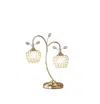Homezia 17" Gold Two Light Bedside Table Lamp With Clear Novelty Shade