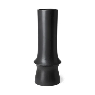 Homezia 17" Matte Black Contempo Deco Ceramic Vase