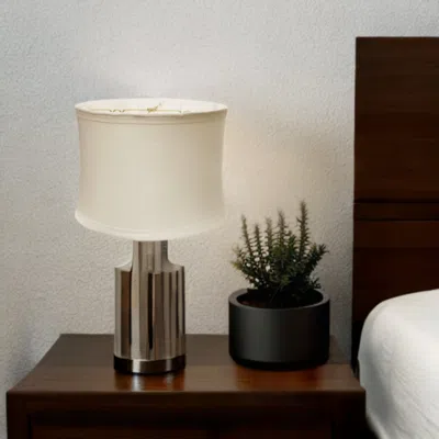 Homezia 17" Snow Drum Trimmed Linen Lampshade In Multi