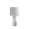Homezia 17" White Bedside Table Lamp With White Empire Shade