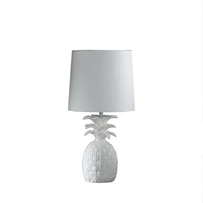 Homezia 17" White Bedside Table Lamp With White Empire Shade