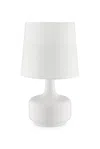 Homezia 17" White Metal Bedside Table Lamp With Off-white Shade
