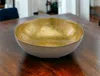 Homezia 17" X 17" X 4.5" Gold & Bronze Metal Large Round - Bowl In Multi