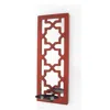 Homezia 17" X 5" X 6" Red, Wooden Cross - Candle Holder Sconce