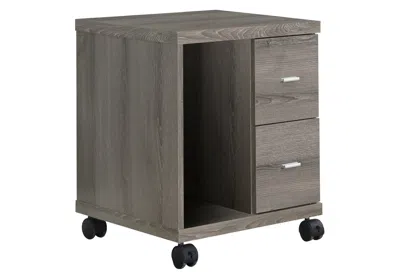 Homezia 17.75" X 17.75" X 23" Dark Taupe Particle Board Hollow Core 2 Drawers Office Cabinet