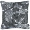 Homezia 17"x 17" Grey Jacquard Leaf Decorative Throw Pillow Cover