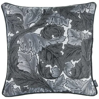 Homezia 17"x 17" Grey Jacquard Leaf Decorative Throw Pillow Cover In Gray