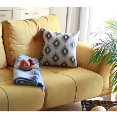 Homezia 17"x 17" Jacquard Chic Decorative Throw Pillow Cover In Yellow