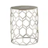 Homezia 18" Antiqued Gold Honeycomb Hexagonal End Table