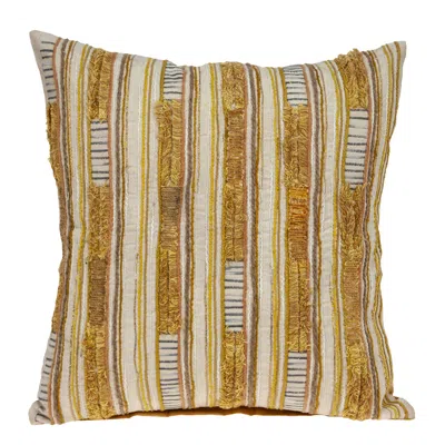 Homezia 18" Beige Cotton Throw Pillow