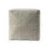 Homezia 18" Beige Polyester Blend Ottoman
