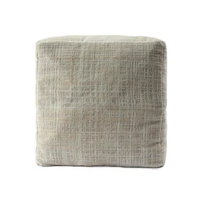 Homezia 18" Beige Polyester Blend Ottoman In Gray