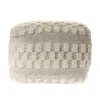 Homezia 18" Beige Wool Ottoman
