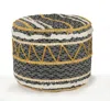 Homezia 18" Black 100% Cotton Ottoman