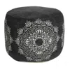 Homezia 18" Black 100% Cotton Ottoman
