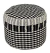 Homezia 18" Black 100% Cotton Ottoman