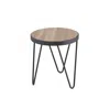 Homezia 18" Black And Brown Solid Wood Round End Table