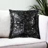 Homezia 18" Black And Silver Cowhide Throw Pillow