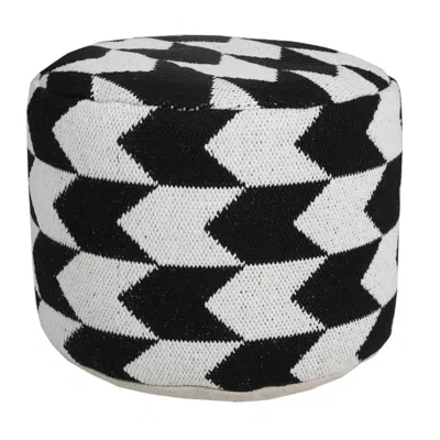 Homezia 18" Black Cotton Blend Ottoman