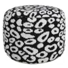 Homezia 18" Black Cotton Blend Ottoman