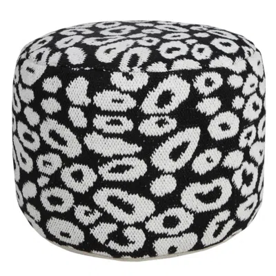 Homezia 18" Black Cotton Blend Ottoman