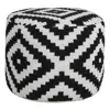 Homezia 18" Black Cotton Blend Ottoman