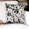 Homezia 18" Black Cowhide Throw Pillow