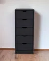 Homezia 18" Black Five Drawer Standard Chest