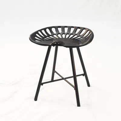 Homezia 18" Black Iron Backless Bar Chair