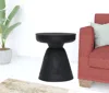 Homezia 18" Black Solid Wood Round End Table