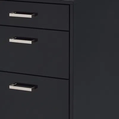 Homezia 18" Black Standard Accent Cabinet With Three Drawers