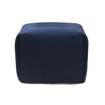 Homezia 18" Blue 100% Cotton Ottoman