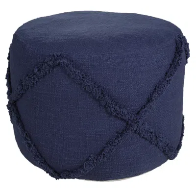 Homezia 18" Blue 100% Cotton Ottoman