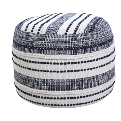 Homezia 18" Blue 100% Cotton Ottoman