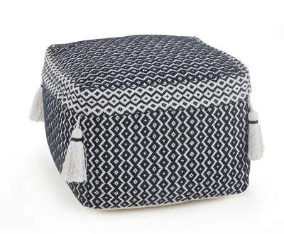 Homezia 18" Blue 100% Cotton Ottoman