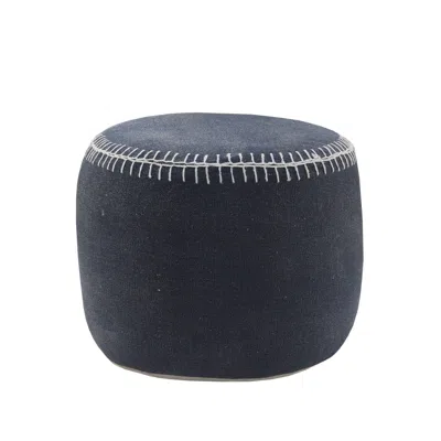 Homezia 18" Blue 100% Cotton Ottoman