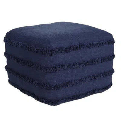Homezia 18" Blue 100% Cotton Ottoman