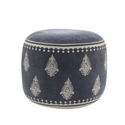 Homezia 18" Blue 100% Cotton Ottoman